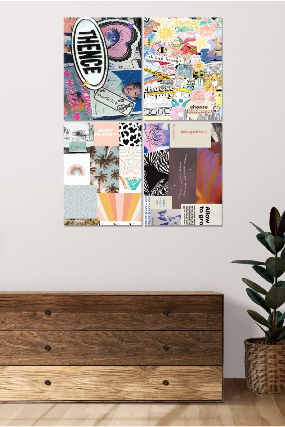 4 Parçalı Çerçeve Görünümlü Mdf Tablo Seti Dnu042