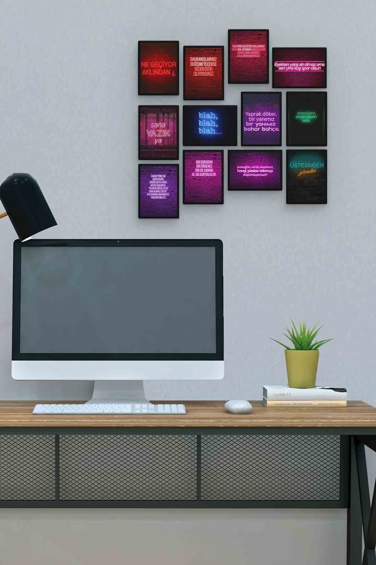 Neon 12 Parça Mdf (ahşap) Tablo Ofis Boyu