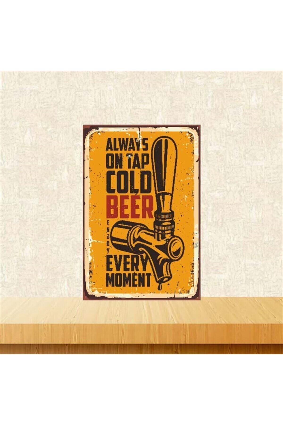 Cold Beer 20-30 cm Retro Ahşap Poster Tkfx4029