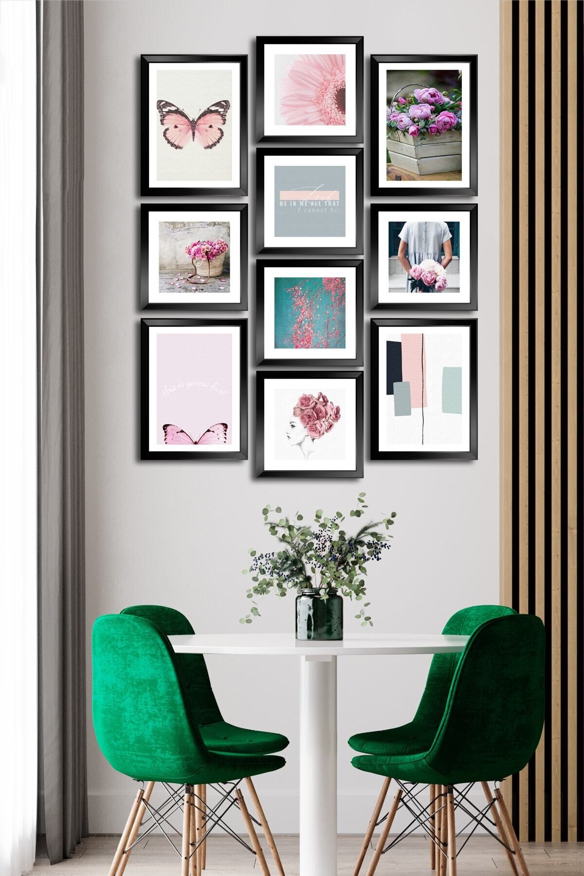 10 Parçalı Çerçeve Görünümlü Mdf Tablo Seti Flm043