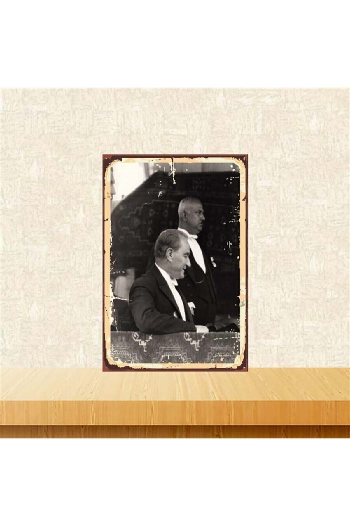 M. Kemal Atatürk 20 30 Cm Retro Ahşap Poster