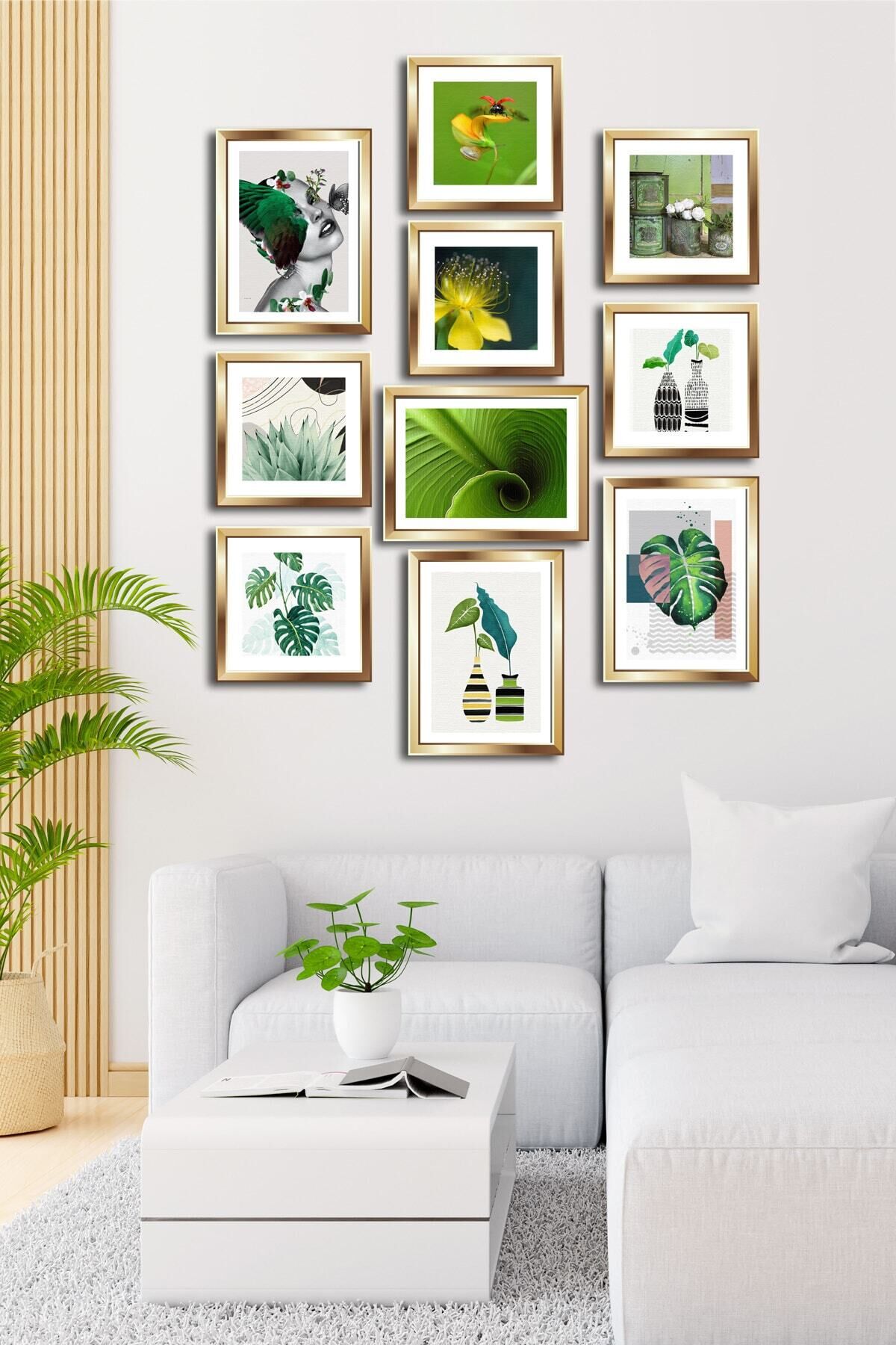 10 Parçalı Çerçeve Görünümlü Mdf Tablo Seti Flm124