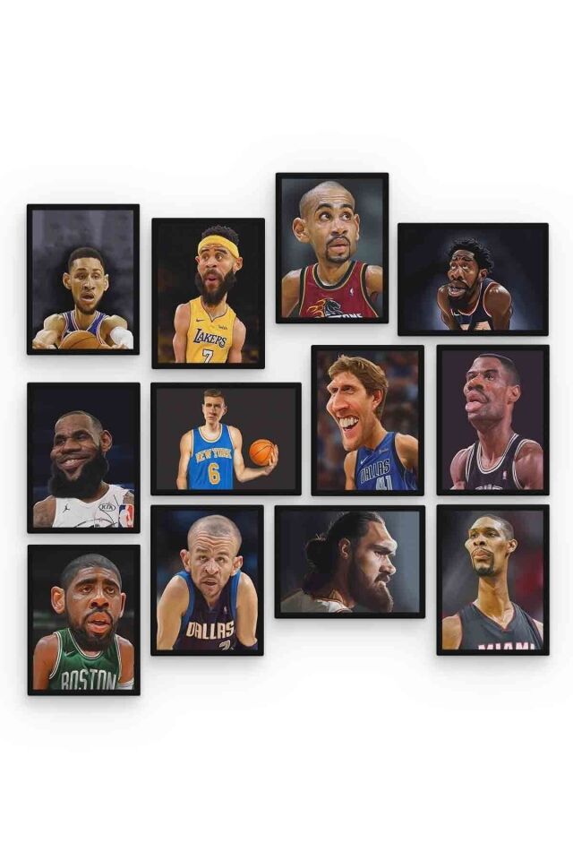 Basketçiler 12 Parça Mdf (ahşap) Tablo Ofis Boyu