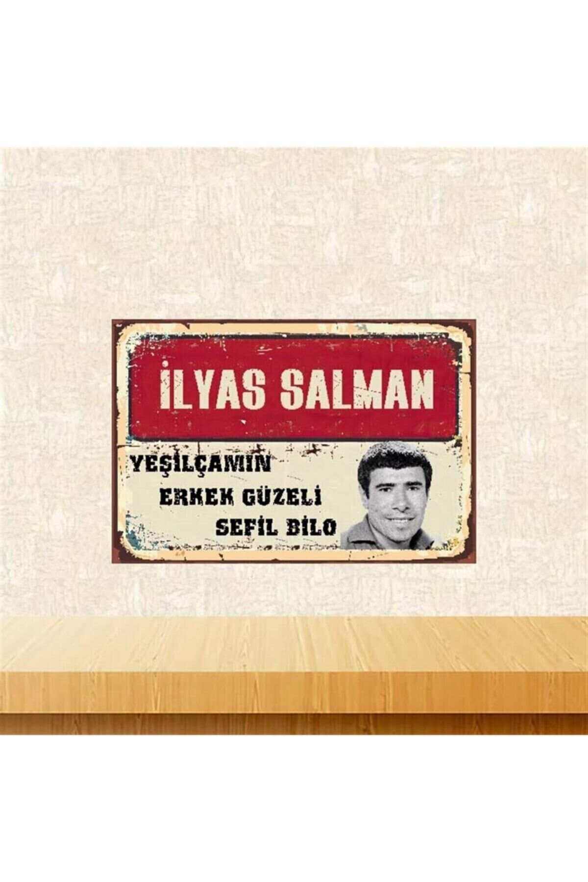 Ilyas Salman Yeşilçamın Erkek Güzeli Retro Ahşap Poster 20x30 cm