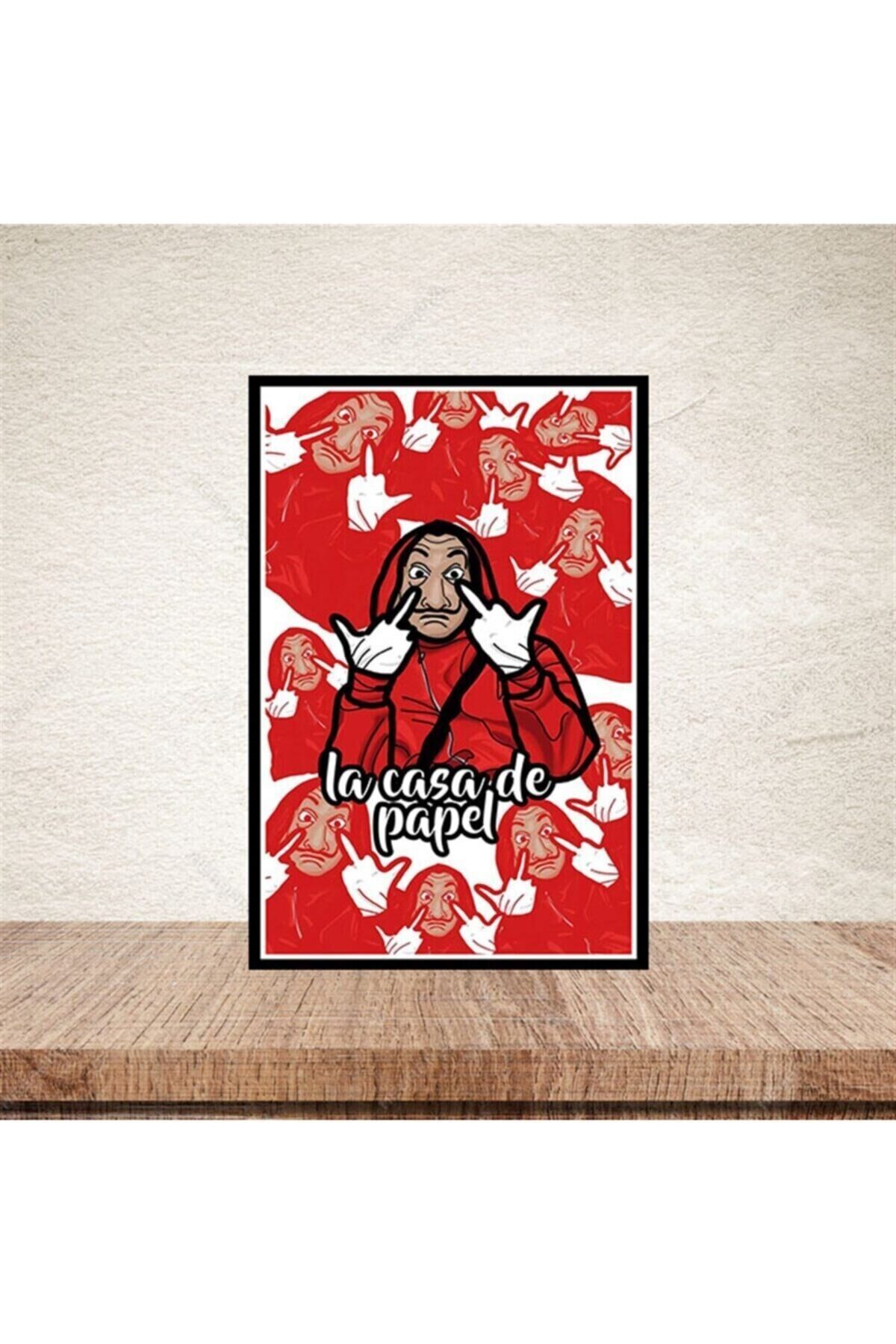 La Casa De Papel 20-30 cm Retro Ahşap Poster