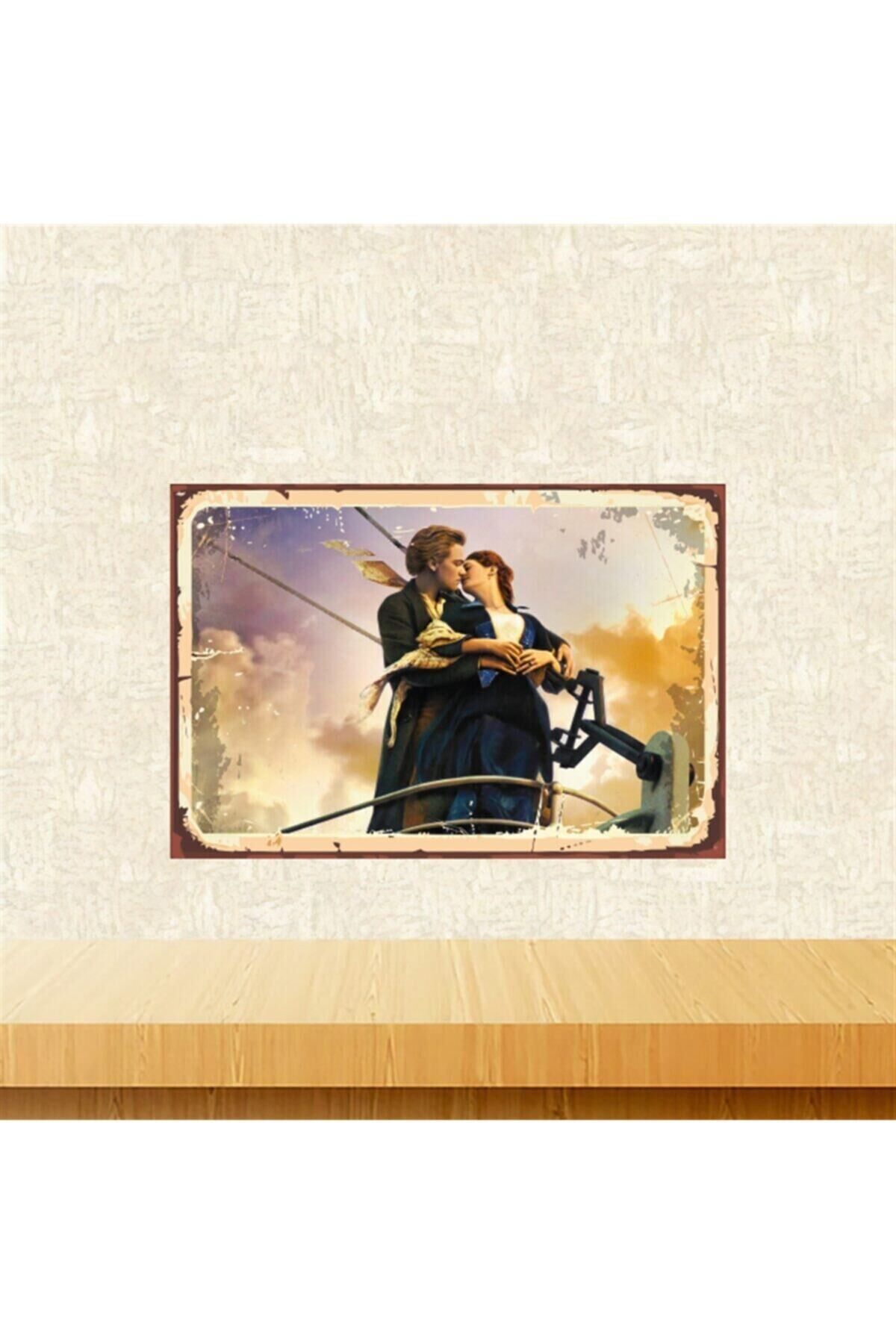 Titanic Tasarımlı 20-30 cm Retro Ahşap Tablo Tkfx5632