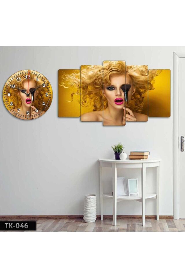Sarı Kadın, Makyaj, Kuaför - Tablo Saat Kombini