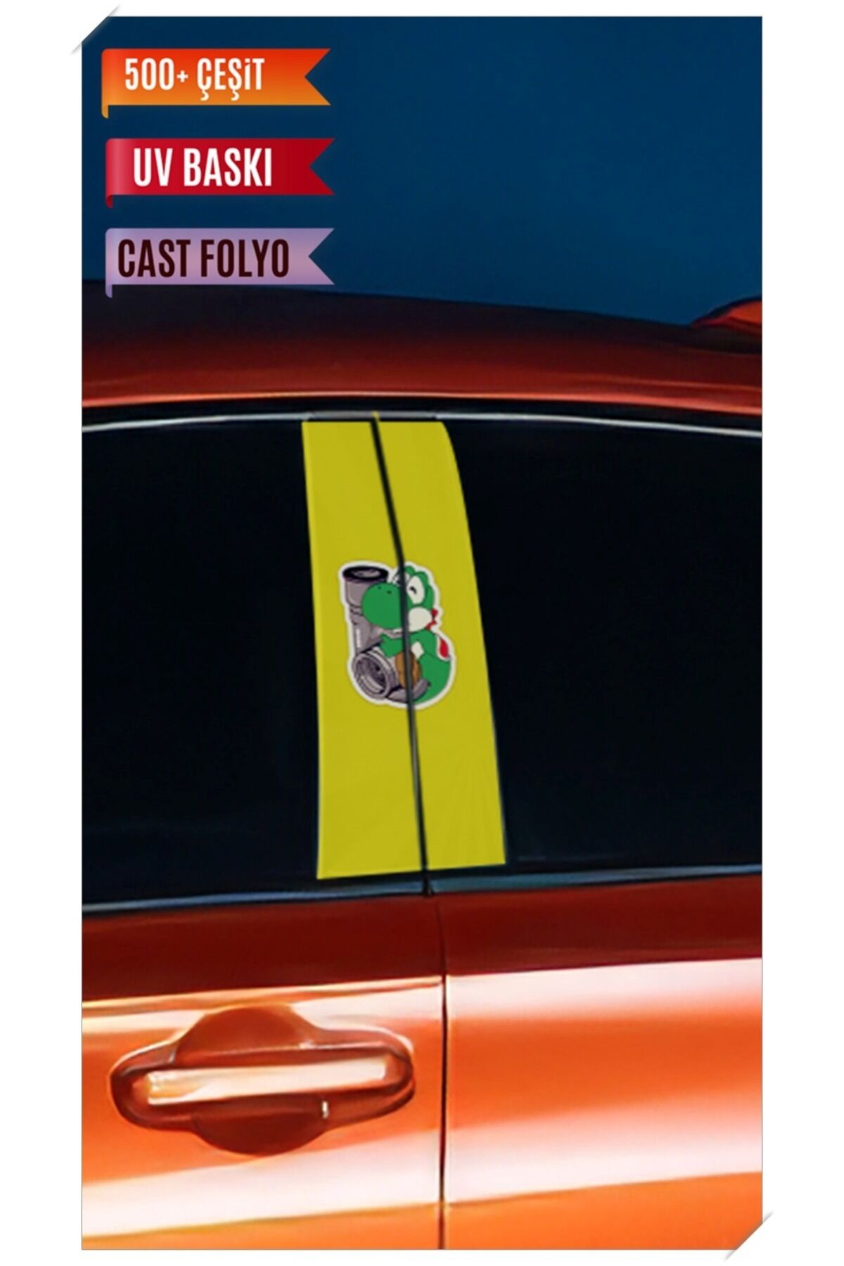 Araç Kapı Direk Kaplama Folyosu Turbo Desenli (Sağ Sol Takım) Uyumlu (2 Adet) - 22x50 Cm