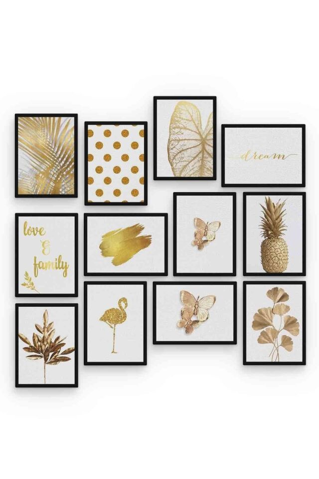 Gold 12 Parça Mdf (ahşap) Tablo Ofis Boyu