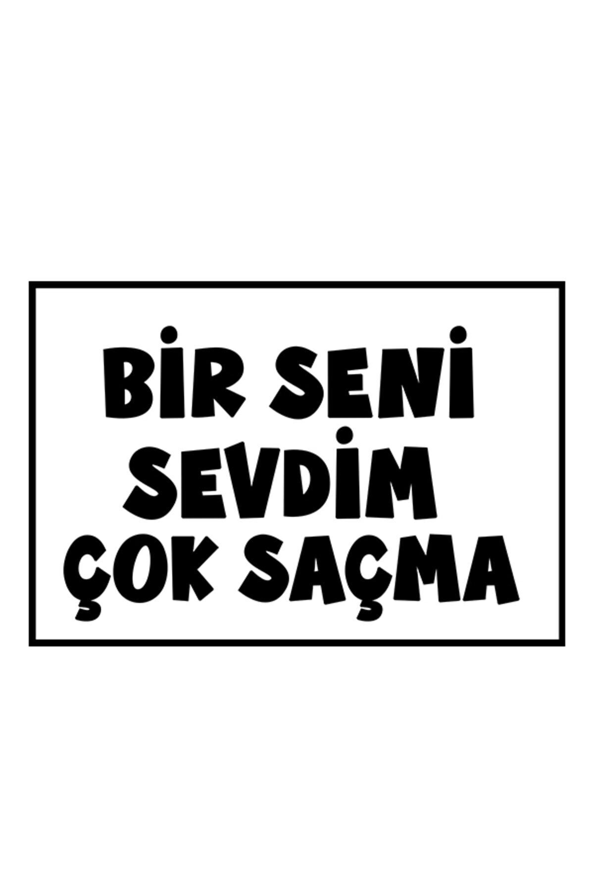 Bir Seni Sevdim Çok Saçma 20x30 Cm Ahşap Tablo