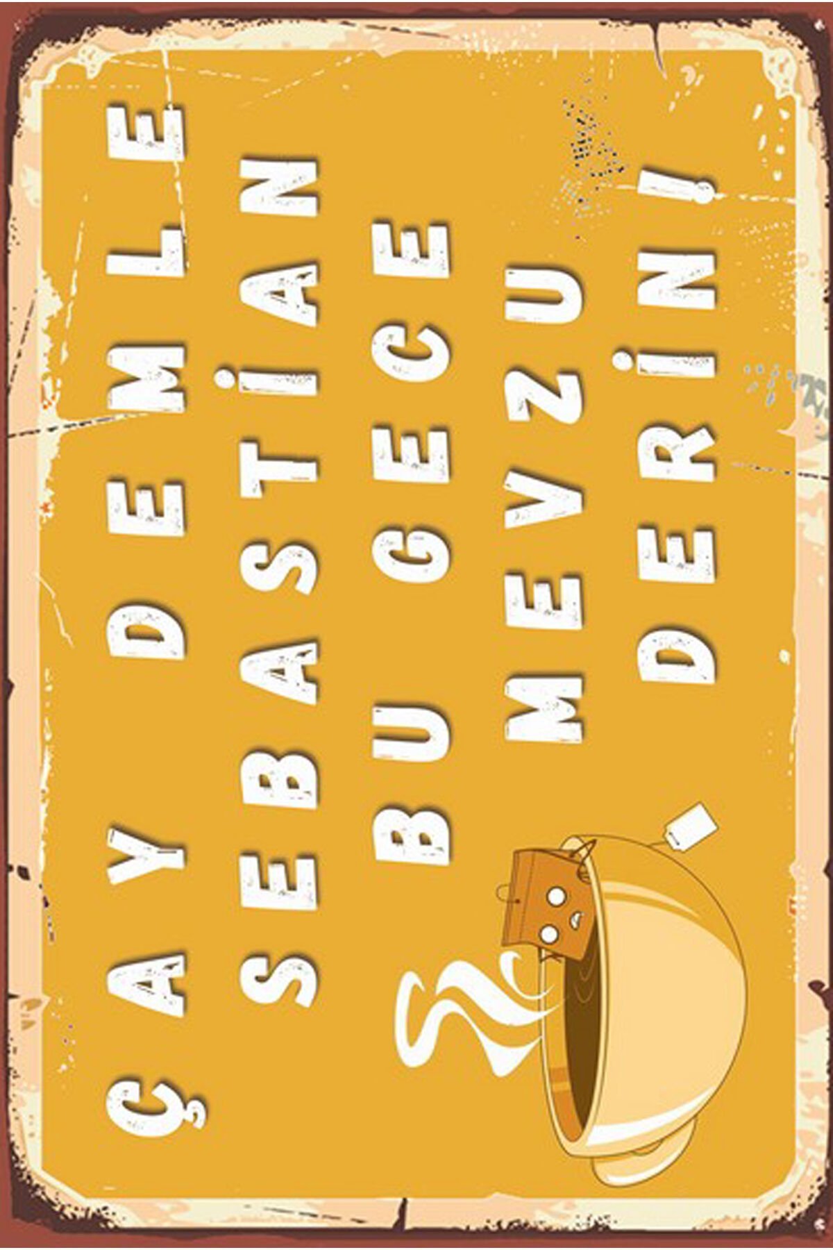 Yazılı Retro Ahşap Poster