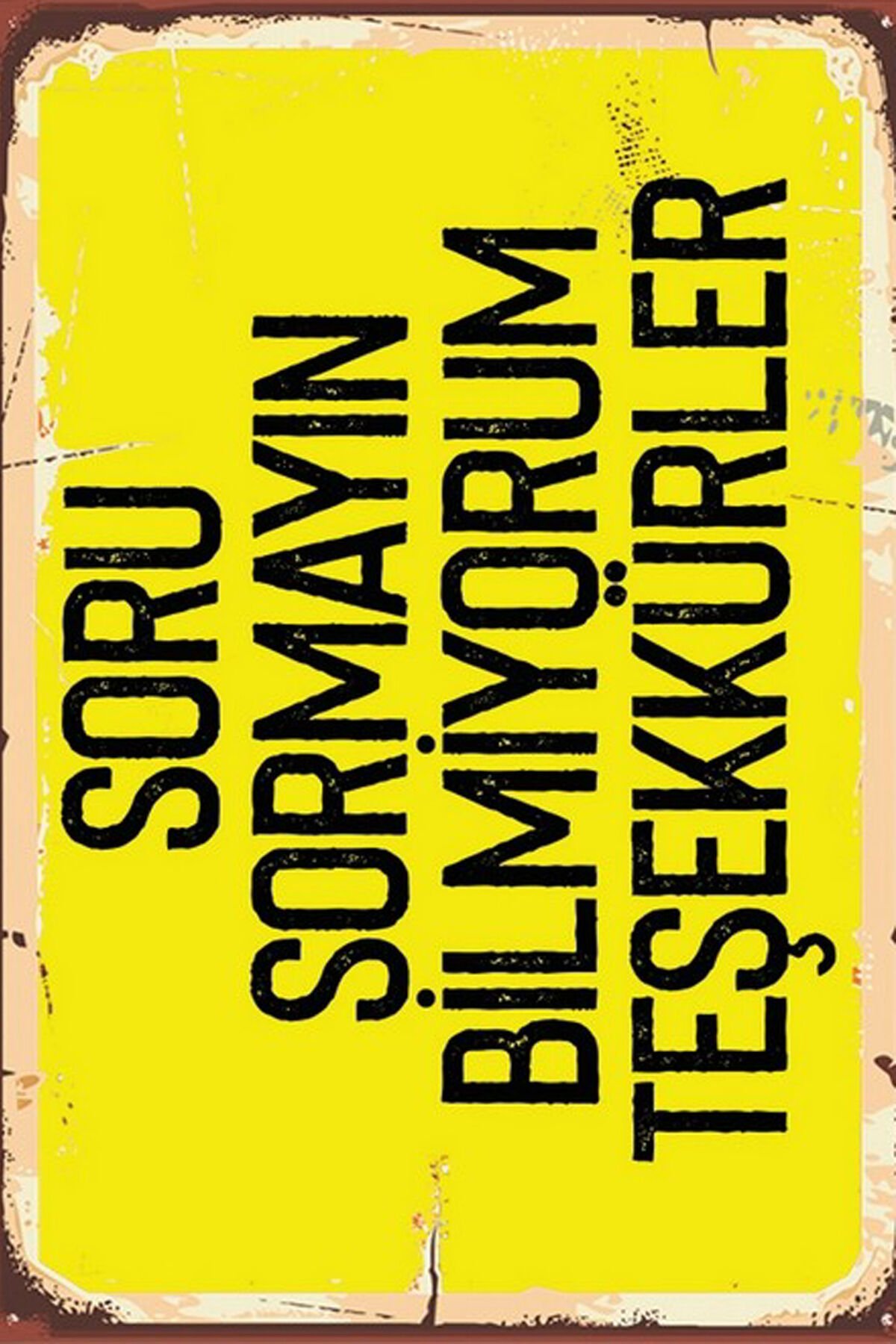 Yazılı Retro Ahşap Poster