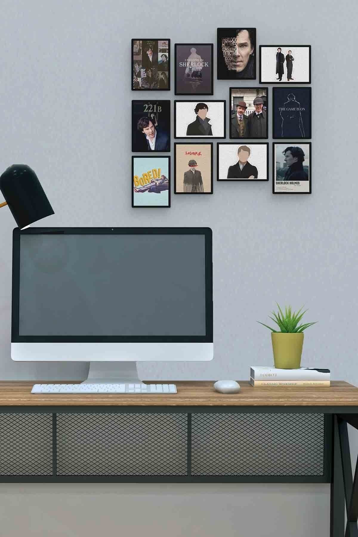 Sherlock Holmes 12 Parça Mdf (ahşap) Tablo Ofis Boyu