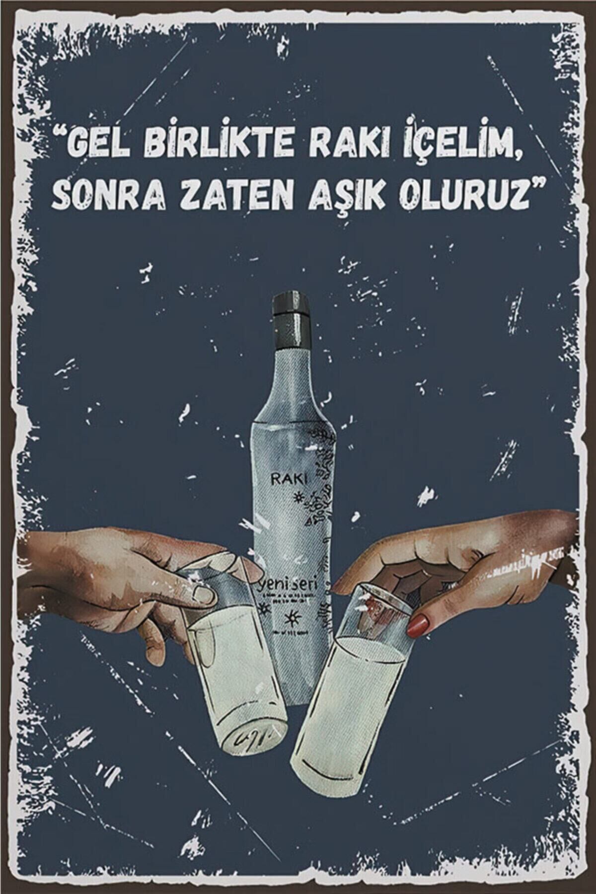 Alkol Temalı Duvar Yazılar Retro Ahşap Poster Kod2