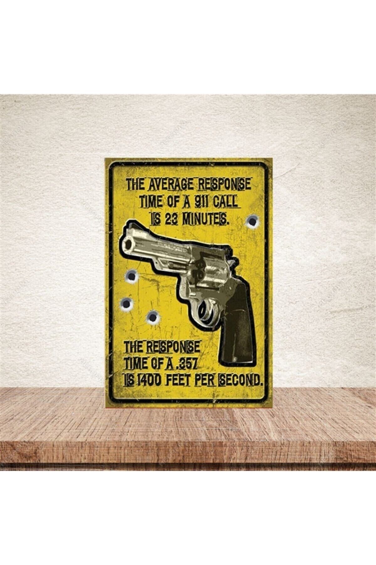 Tabanca 20-30 cm Retro Ahşap Poster