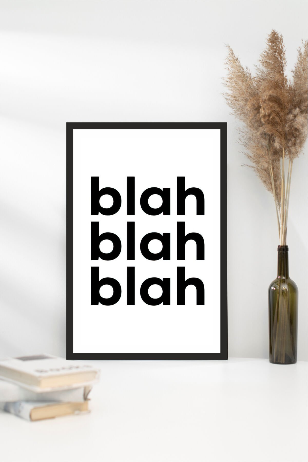 motto yazılı çerçeve görünümlü mdf tablo