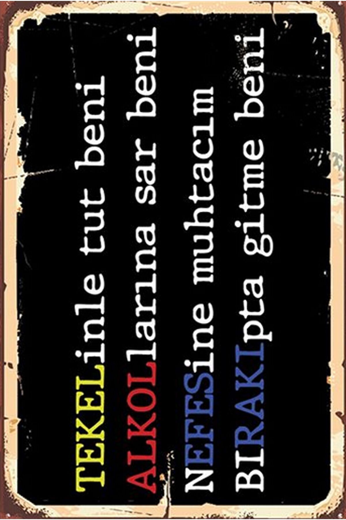 Yazılı Retro Ahşap Poster