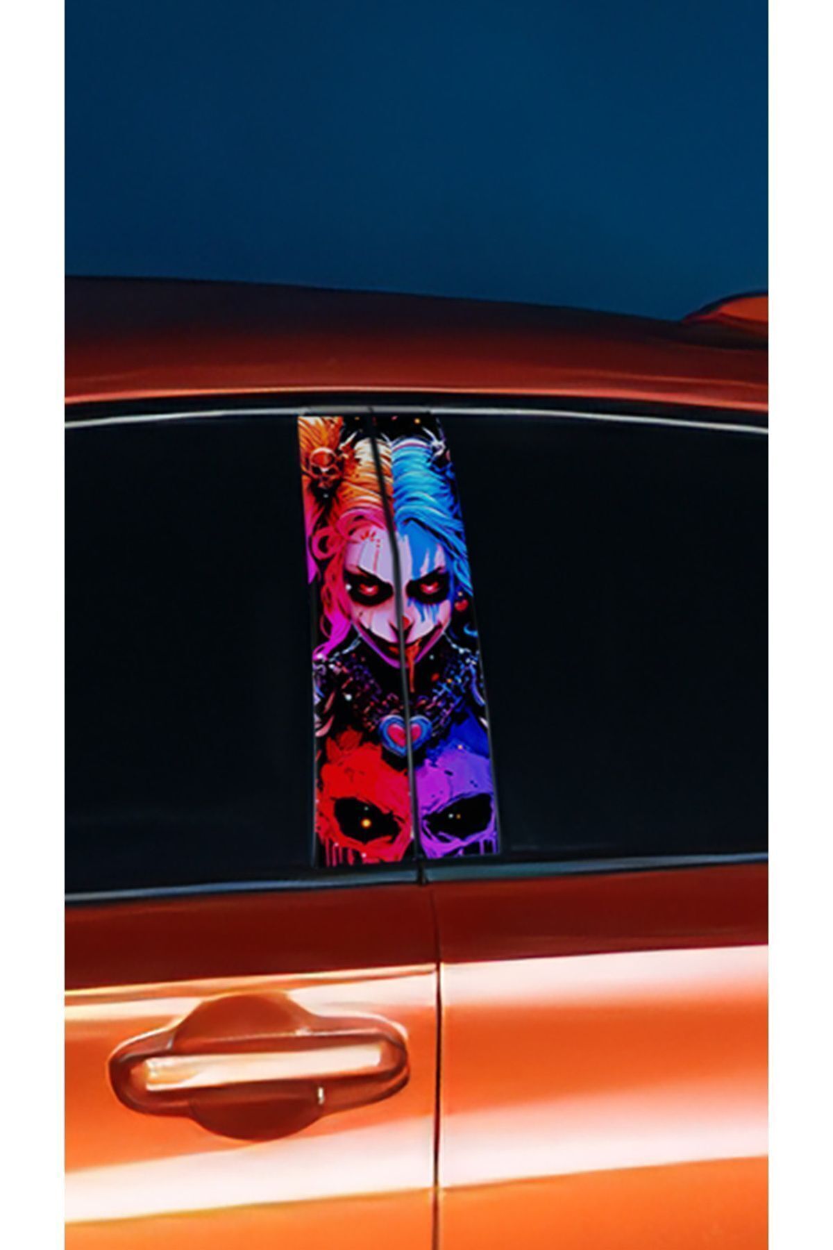 Araç Kapı Direk Kaplama Folyosu Joker Desenli (SAĞ SOL TAKIM) (2 ADET) - 22x50 Cm