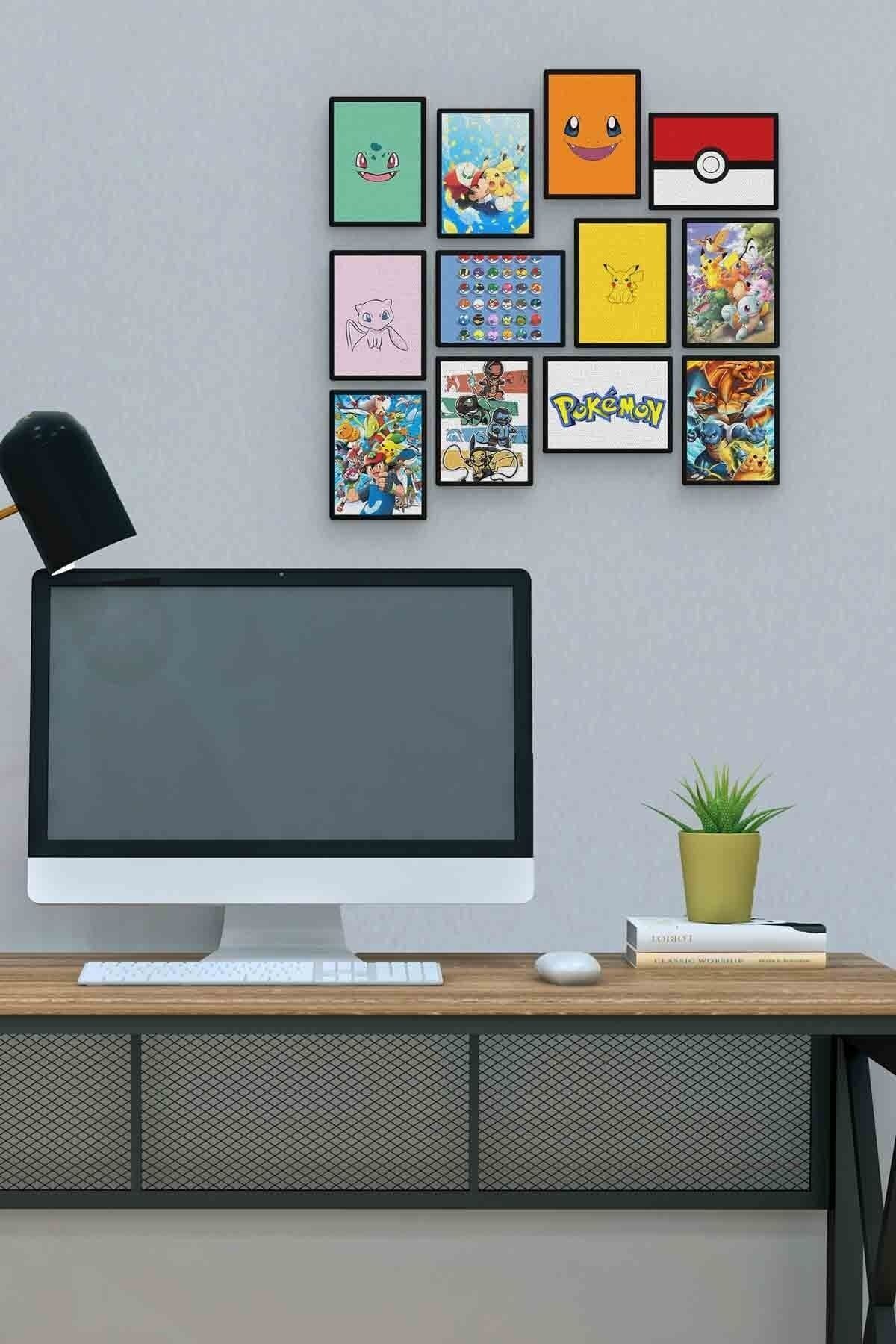 Pokemon 12 Parça Mdf (ahşap) Tablo Ofis Boyu