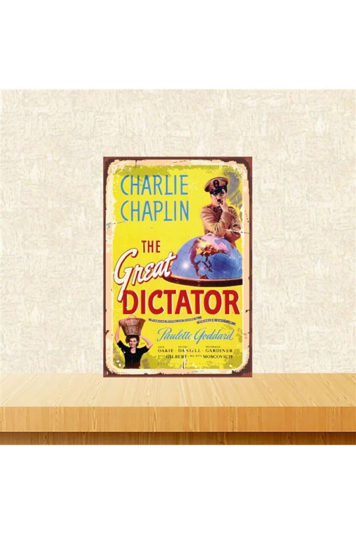Charlie Chaplin The Great 20-30 Cm Retro Ahşap Tablo Tkfx5223