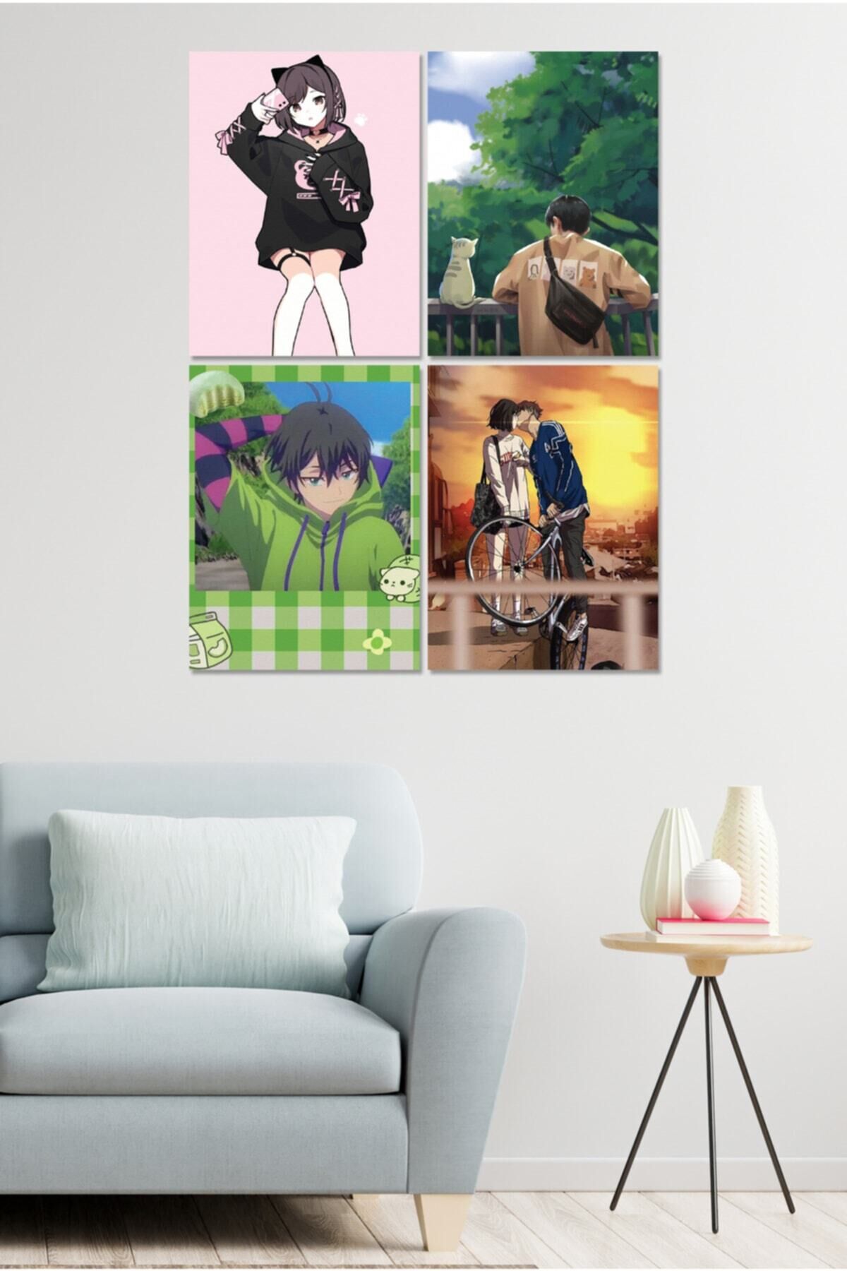 4 Parçalı Çerçeve Görünümlü Mdf Tablo Seti Dnu030