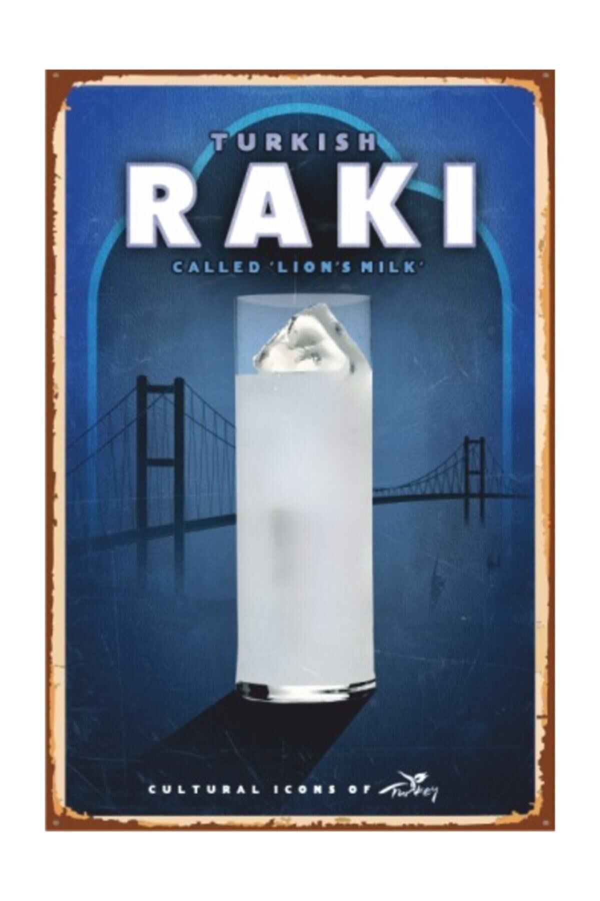 Rakı Retro Vintage Ahşap Poster