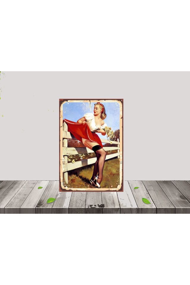 Kadın Temalı 20x30 CM Retro MDF Tablo 016