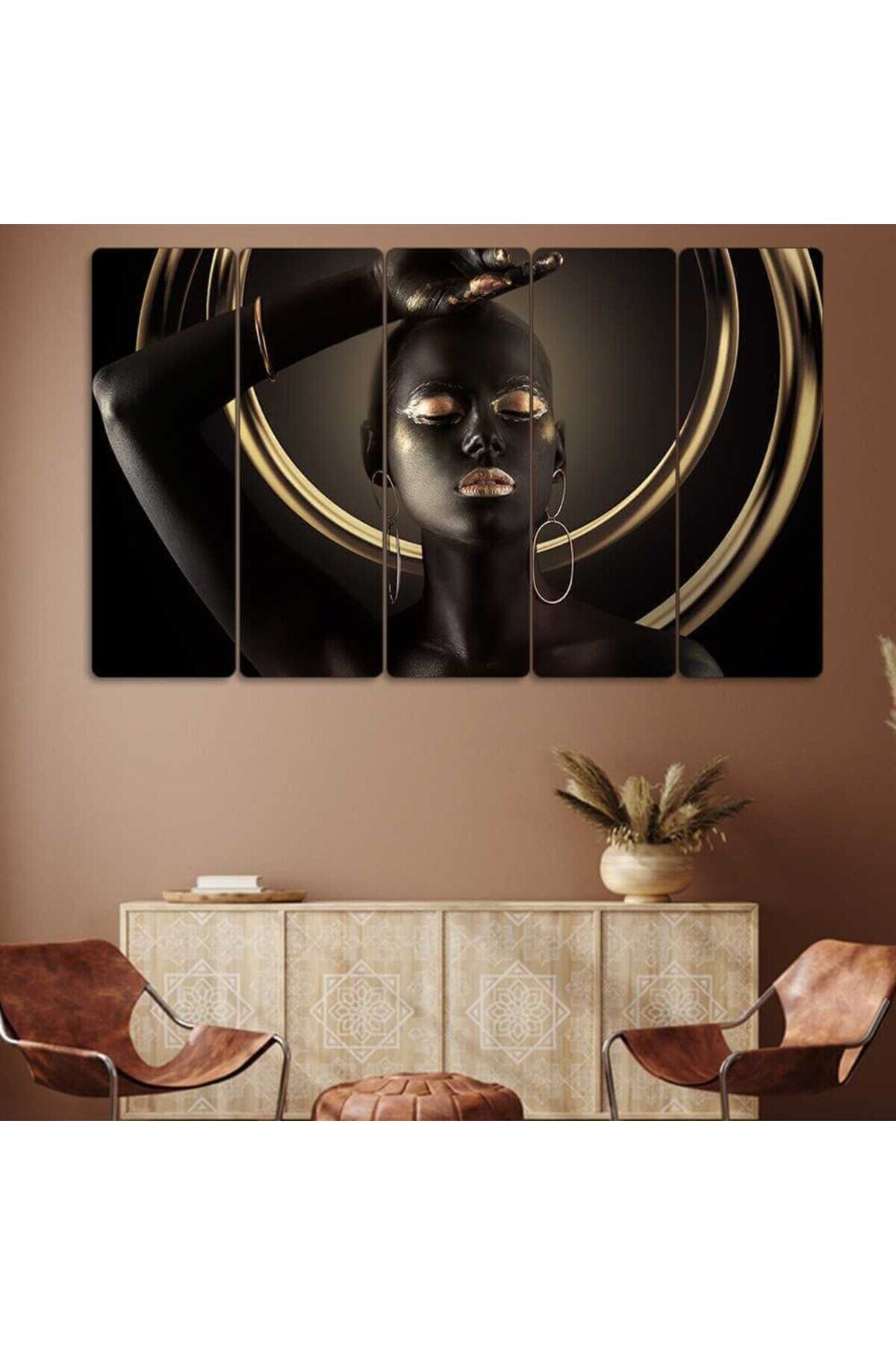 Altın Çemberin Parıltısı - 5 Parçalı Kadın Tablo