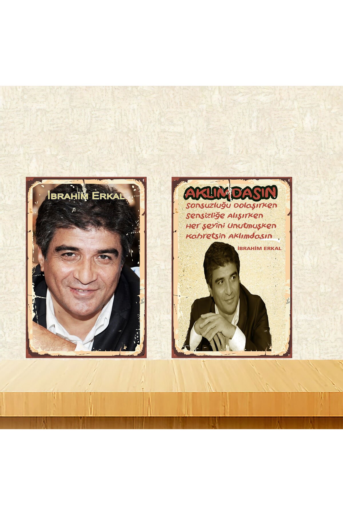 İbrahim Erkal Sözleri Temalı 2 Ad 20 x 30 CM MDF Ahşap Duvar Tablosu Arkasından Yapışkan Mevcuttur.