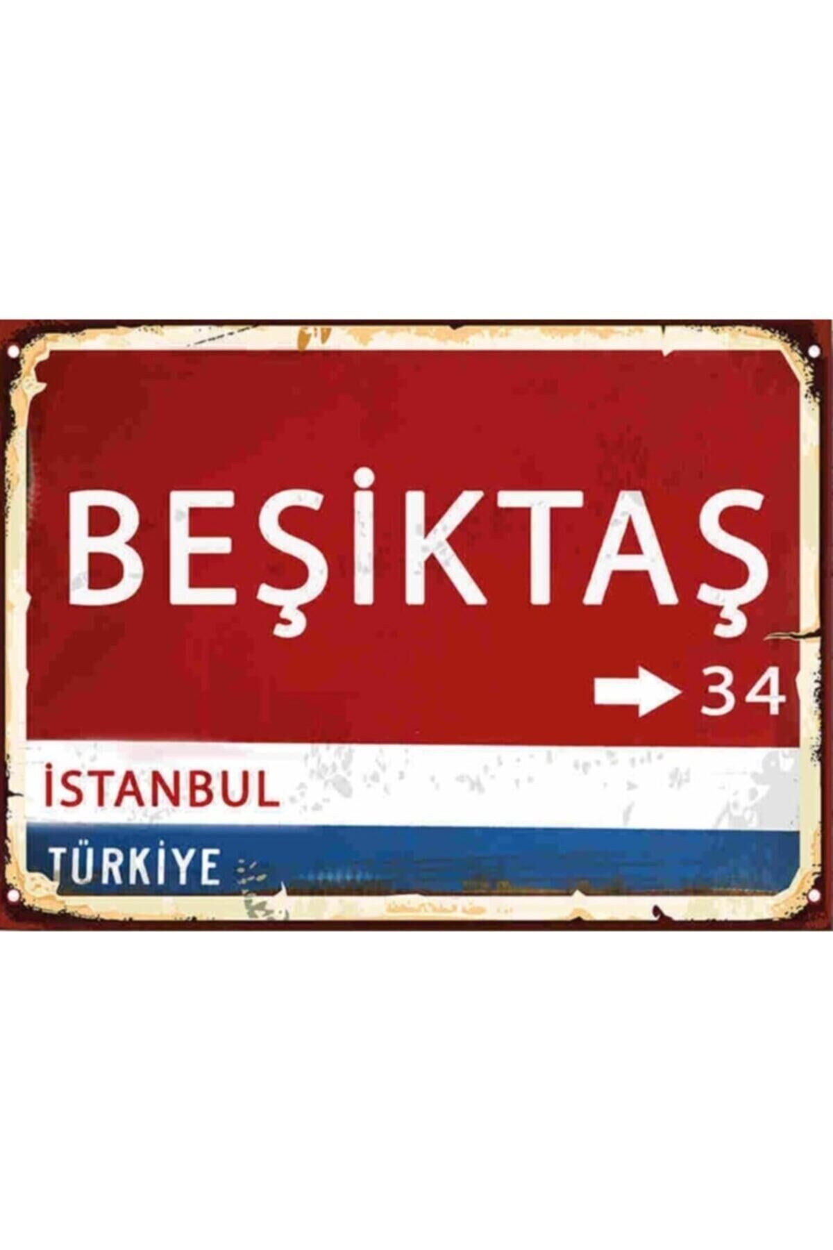 Retro Poster Beşiktaş Yön Tabelası