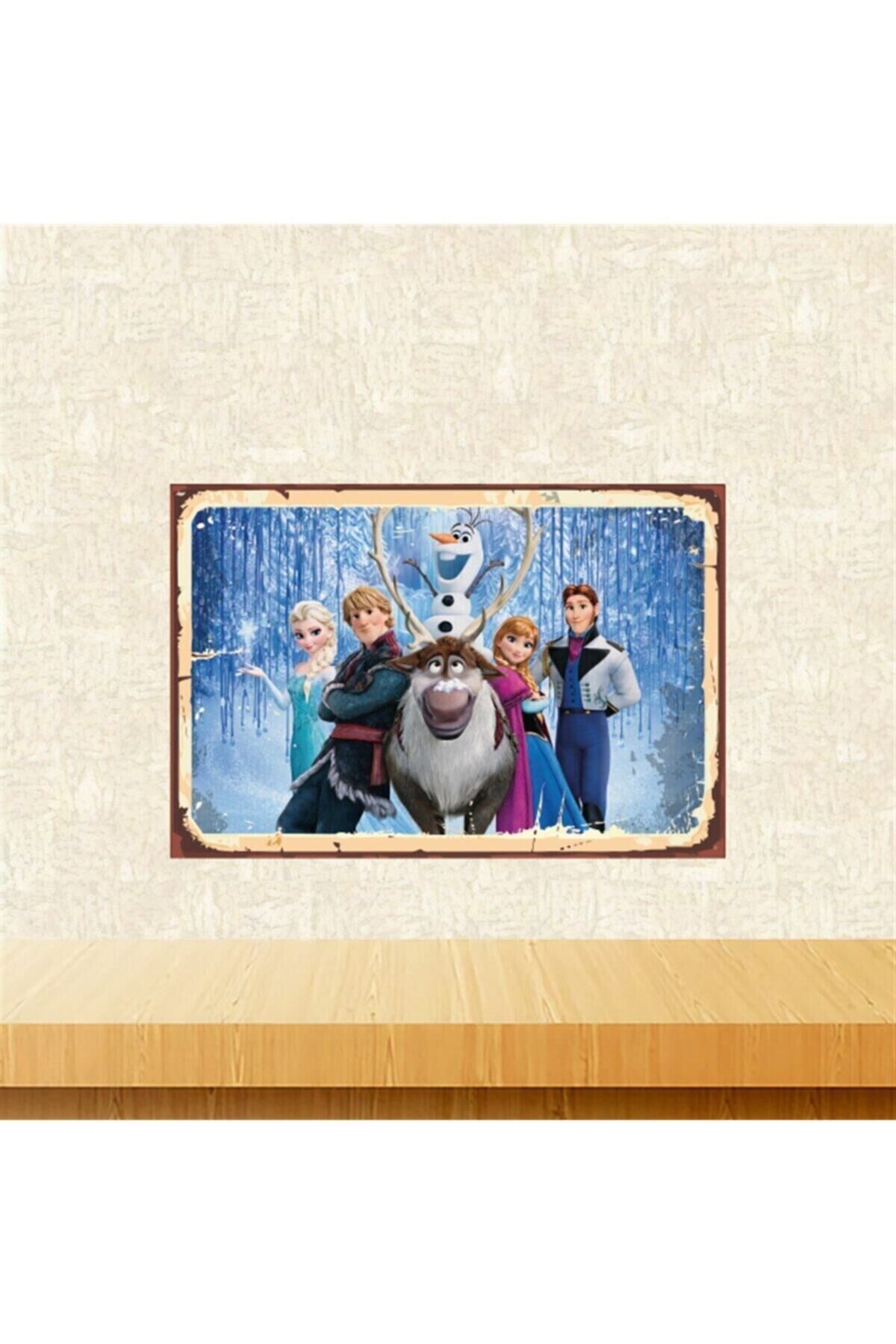 Karlar Ülkesi TasarımlıRetro Ahşap Tablo 20-30 cm Tkfx5611