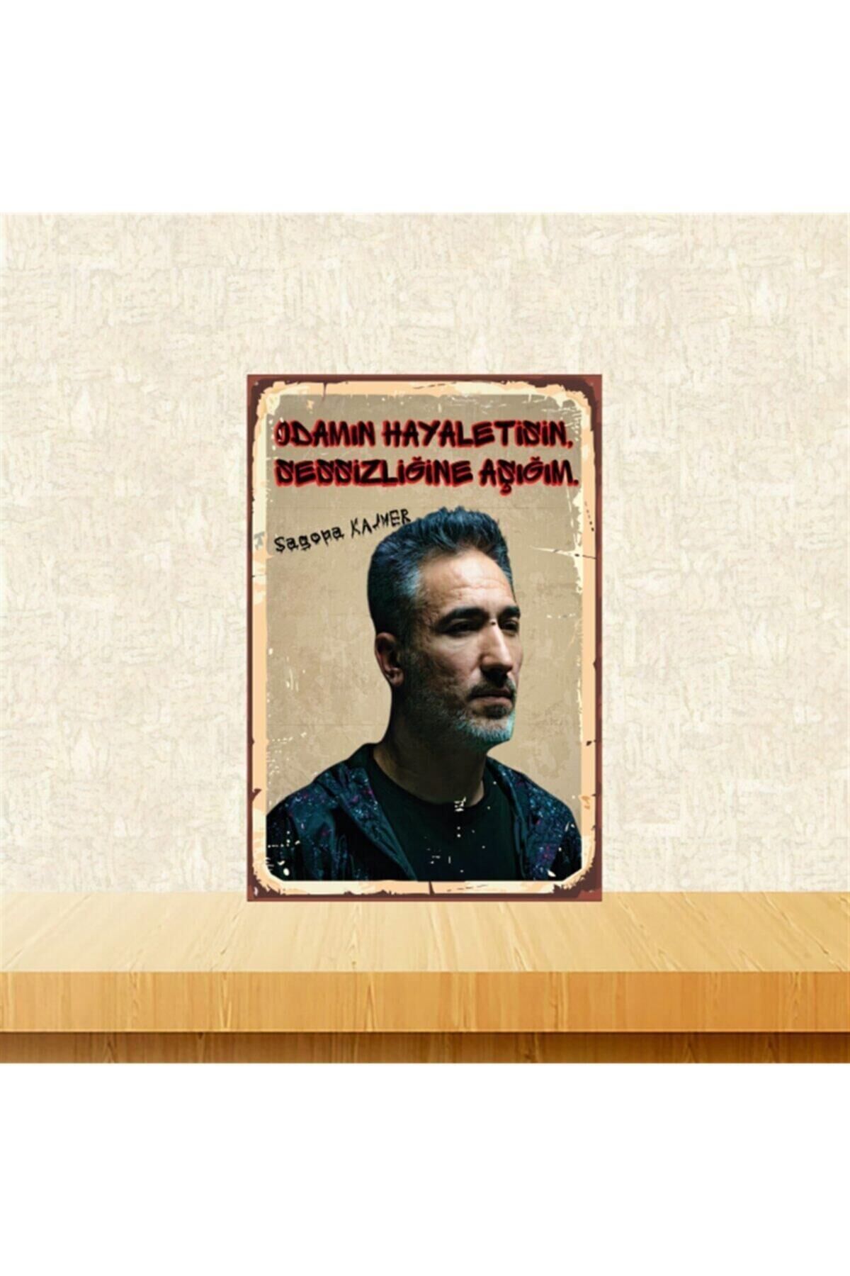 Sagopa Kajmer Odamın Hayaletisin 20-30 Cm Retro Ahşap Tablo Tkfx4536