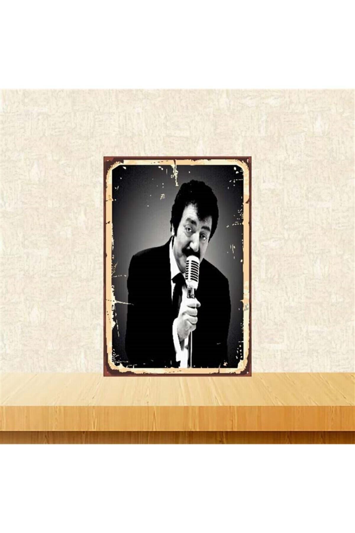 Müslüm Gürses 20-30 cm Retro Ahşap Poster Tkfx3445