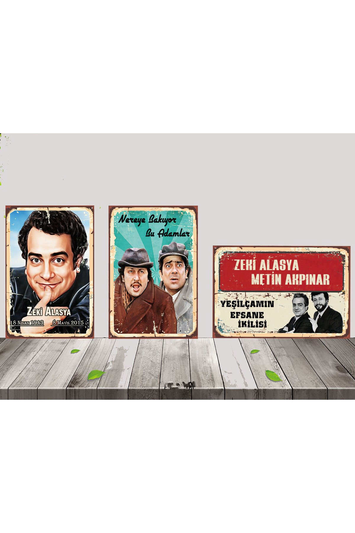 Zeki Alasya Metin Akpınar Temalı 3 Adet 20 x 30 CM MDF Tablo SET