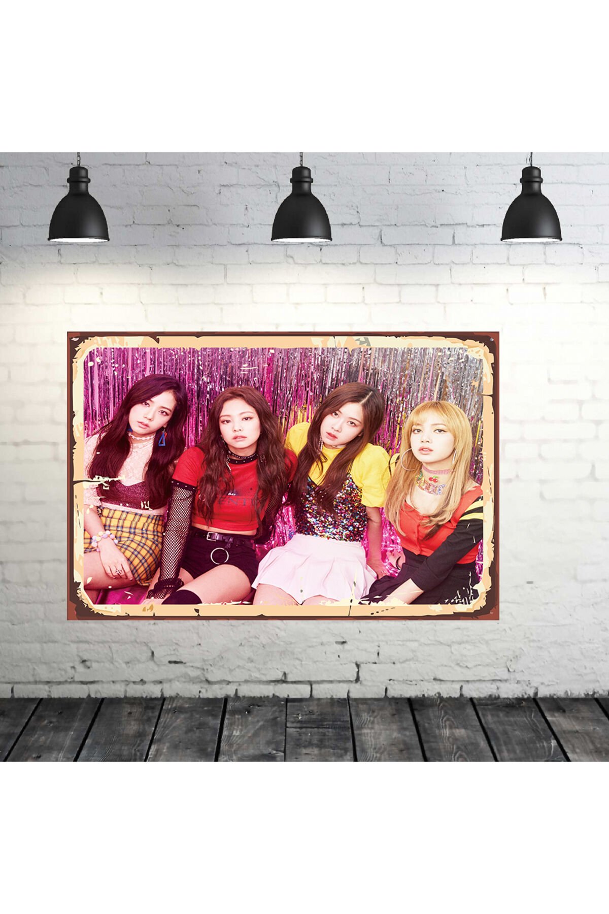 BlackPink Tasarımlı 20x30 Cm Retro Ahşap Tablo