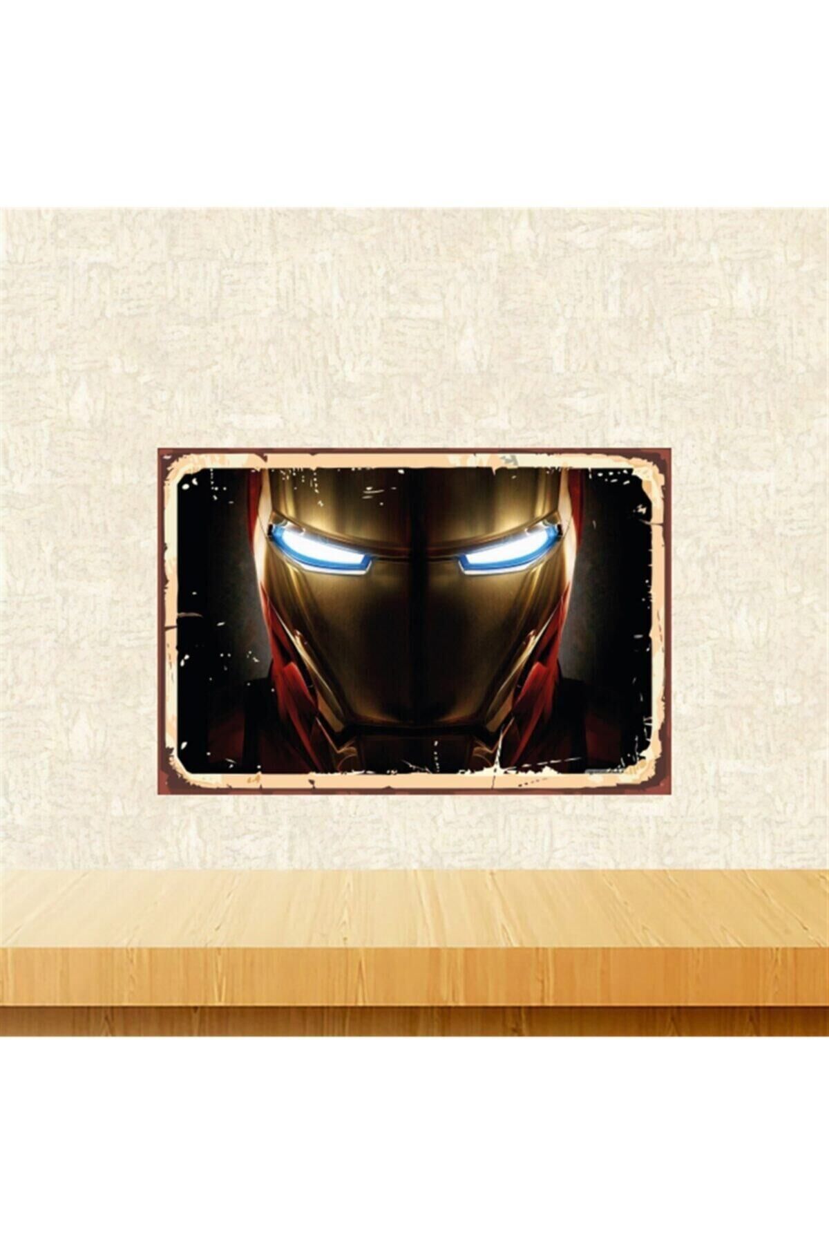 Iron Man Retro Ahşap Tablo 20x30 cm