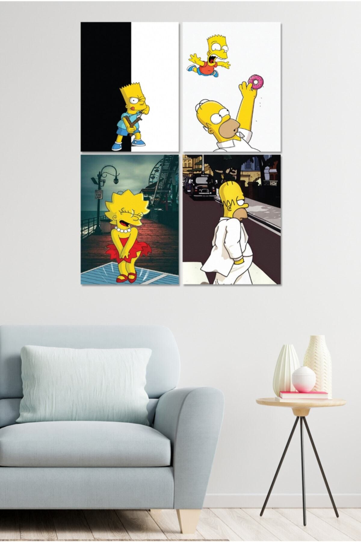 4 Parçalı Çerçeve Görünümlü Mdf Tablo Seti Dnu068