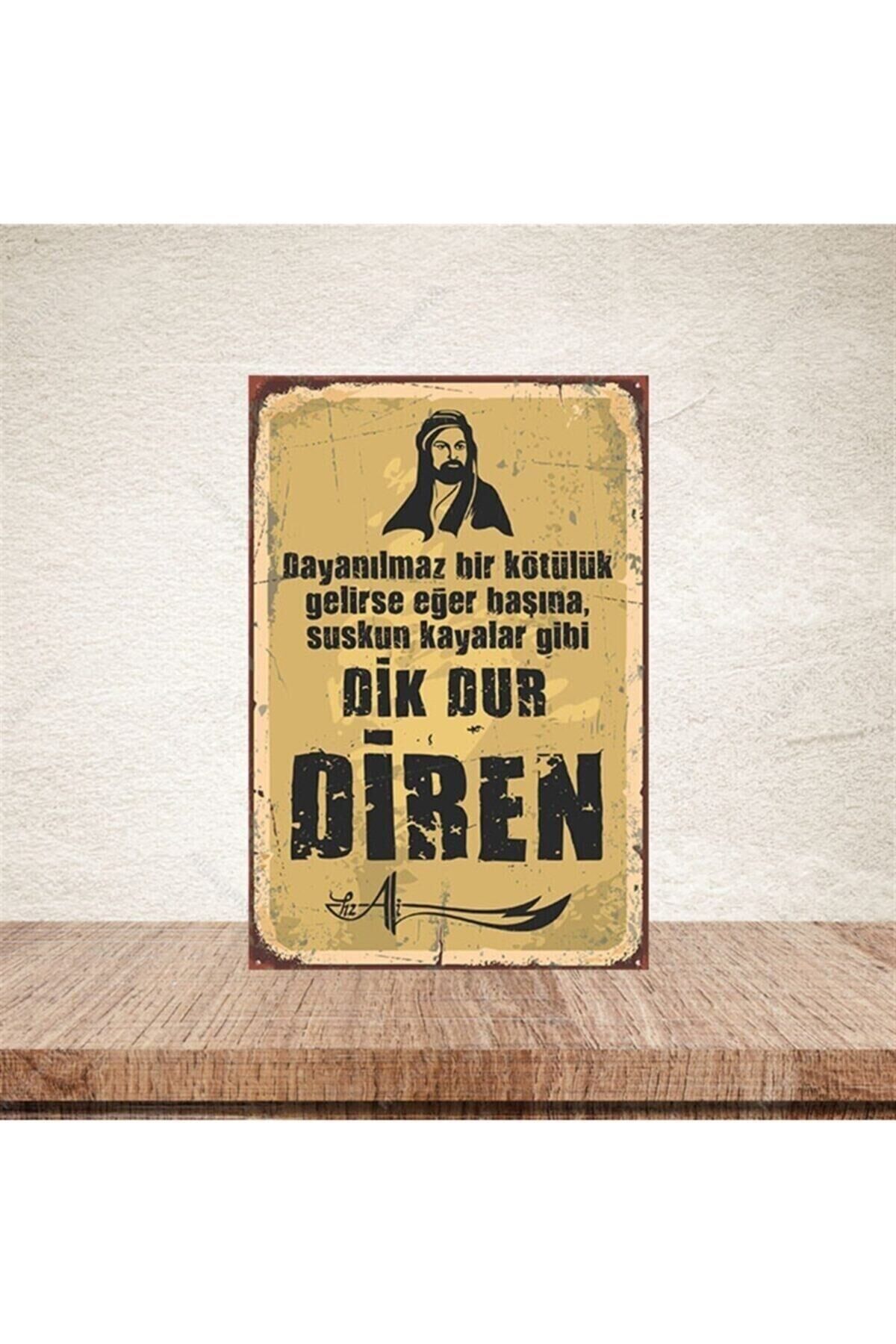 Dik Dur Diren 20-30 Cm Retro Ahşap Poster