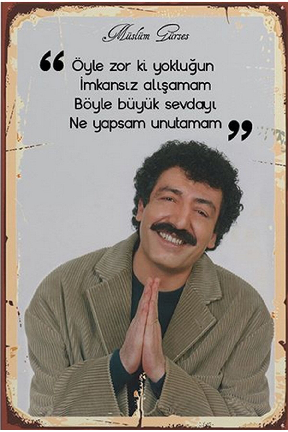 Müslüm Gürses Retro Ahşap Poster