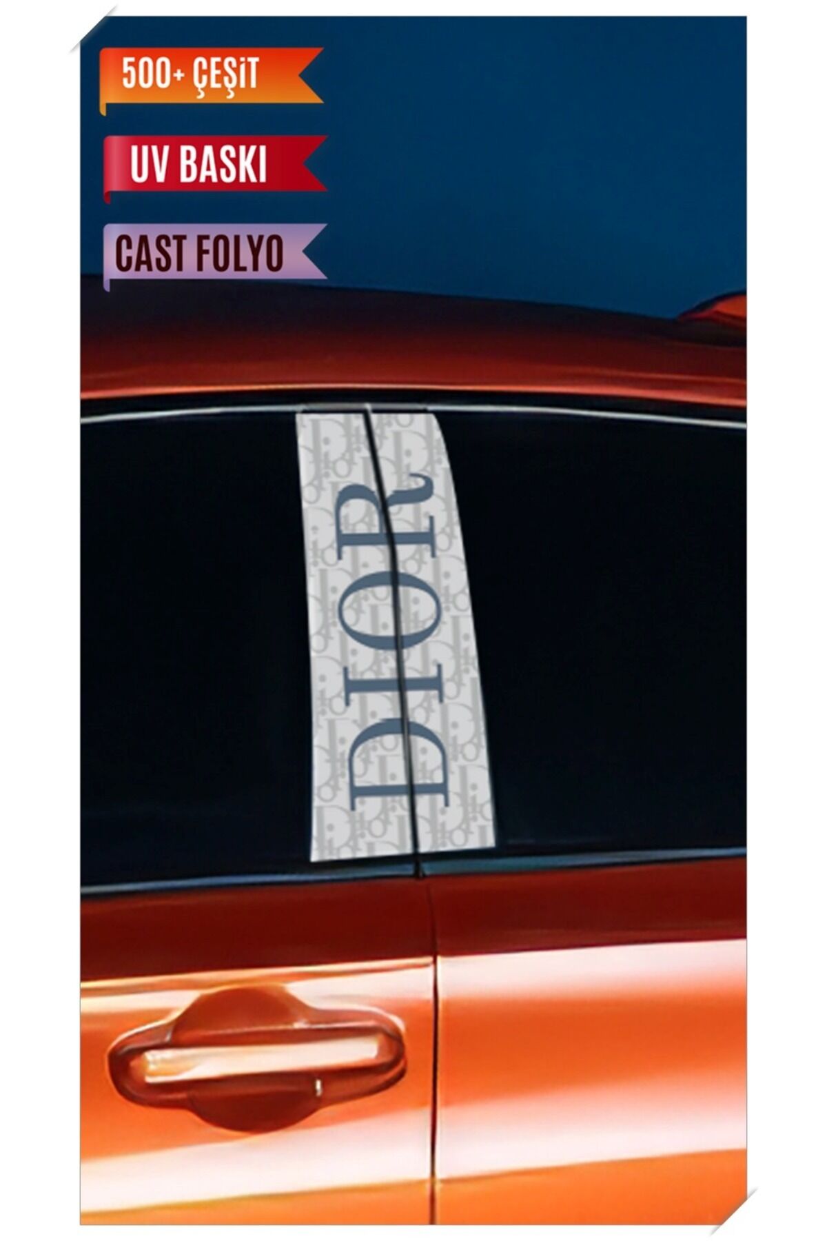 Araç Kapı Direk Kaplama Folyosu Desenli (Sağ Sol Takım) (2 Adet) - 22x50 Cm