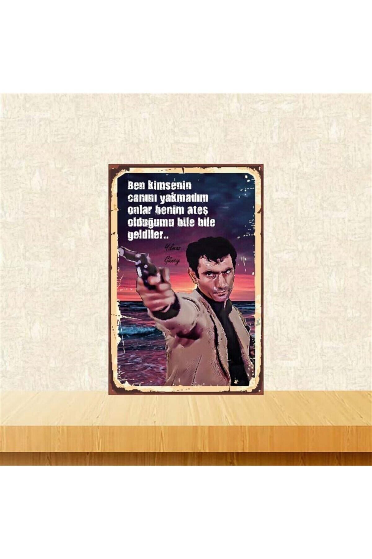 Ben Kimsenin Canını Yakmadım Yılmaz Güney 20-30 Cm Retro Ahşap Poster