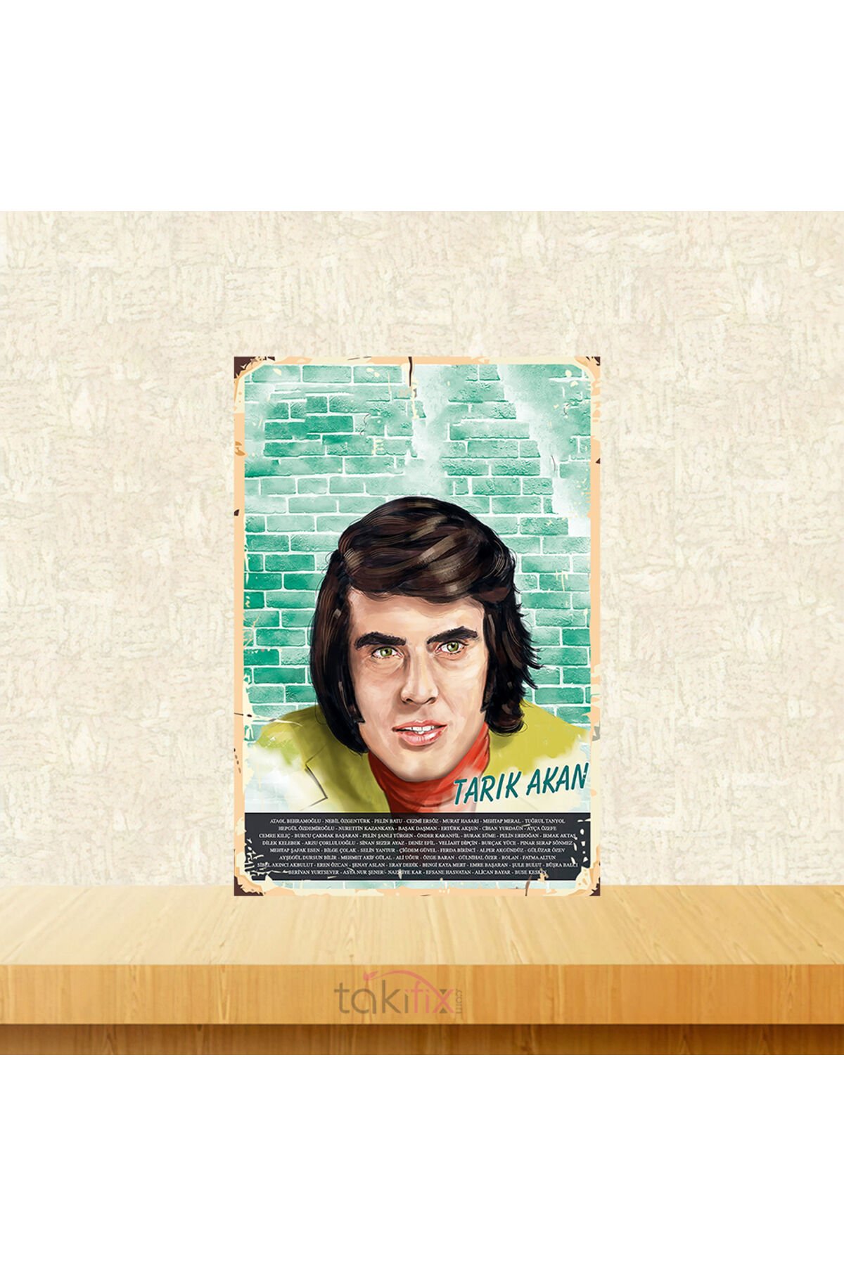 Tarık Akan Tasarımlı 20x30 Cm Retro Ahşap Tablo