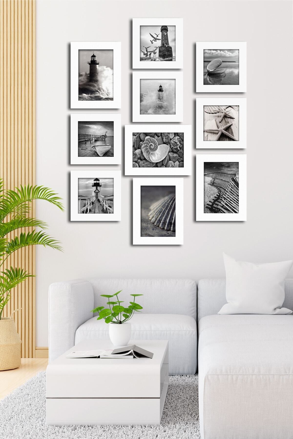 10 Parçalı Çerçeve Görünümlü Mdf Tablo Seti Flm130