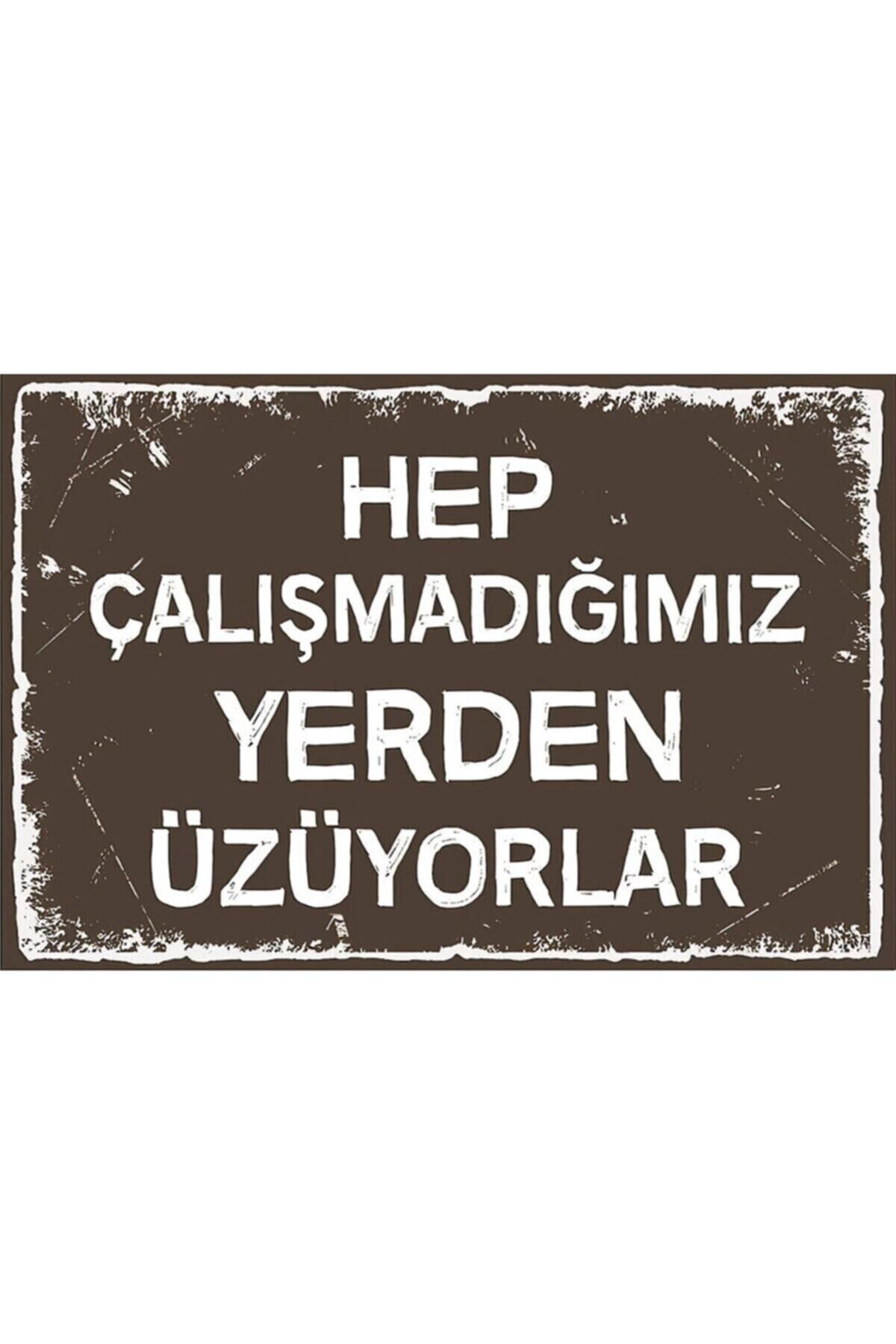 Duvar Yazıları (üzüyorlar) Retro Ahşap Poster