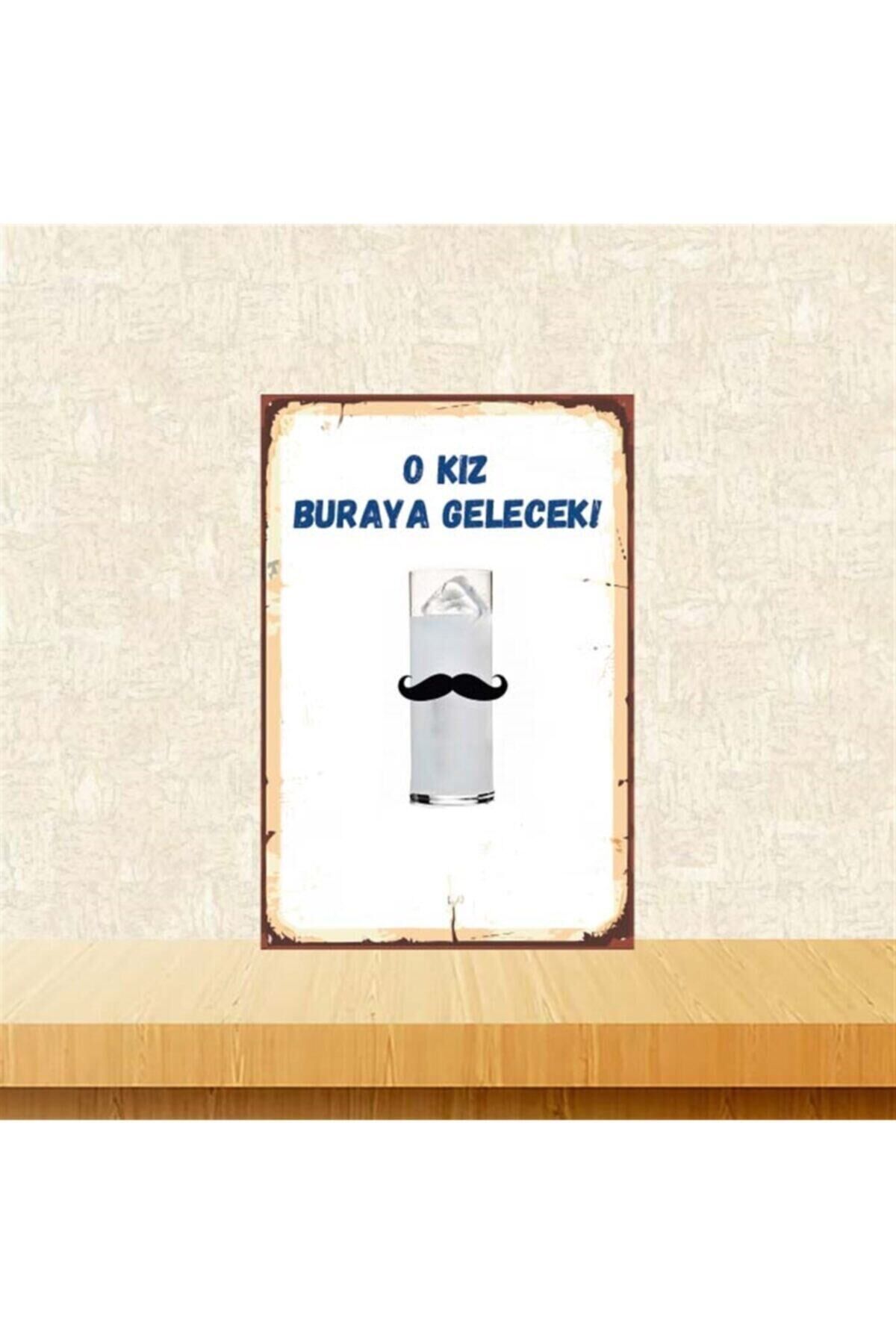 O Kız Buraya Gelecek 20-30 cm Retro Ahşap Poster Tkfx4319