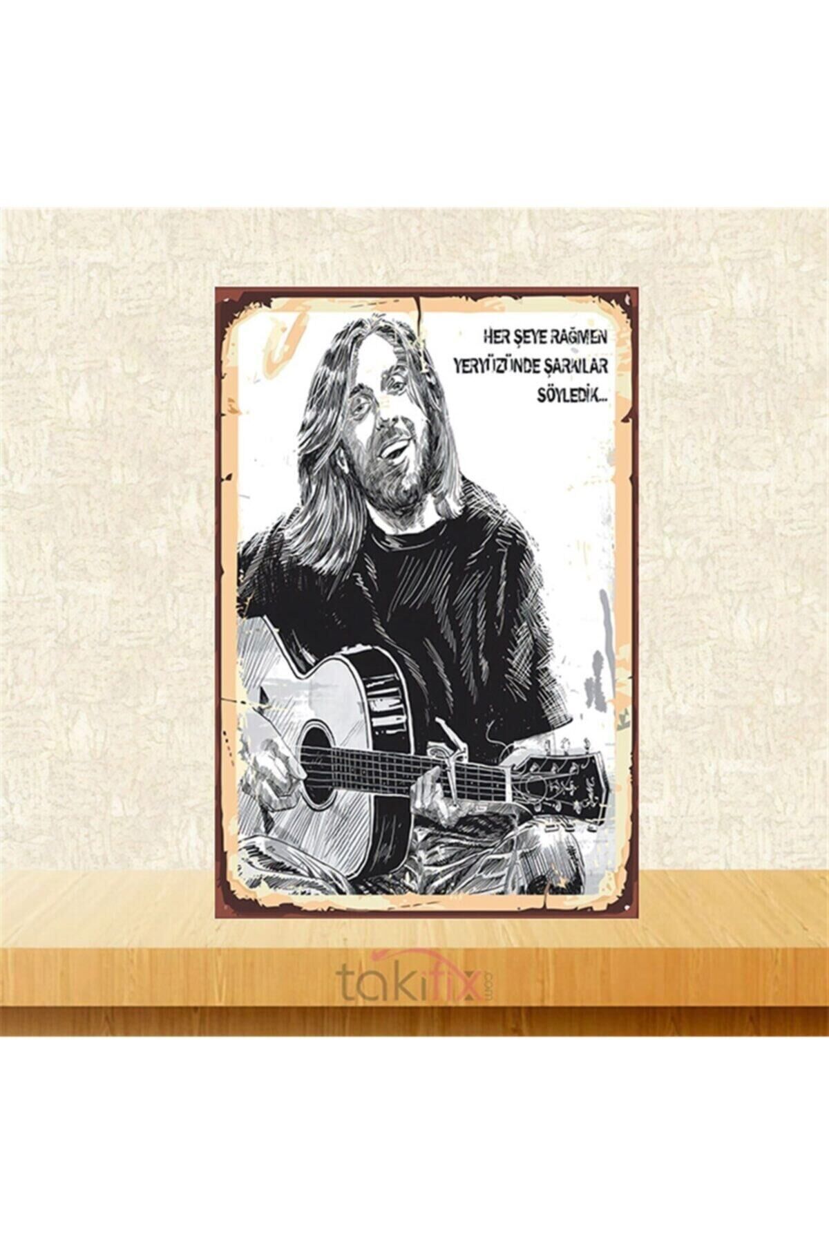 Herşeye Rağmen Kazım Koyuncu 20-30 cm Retro Ahşap Poster