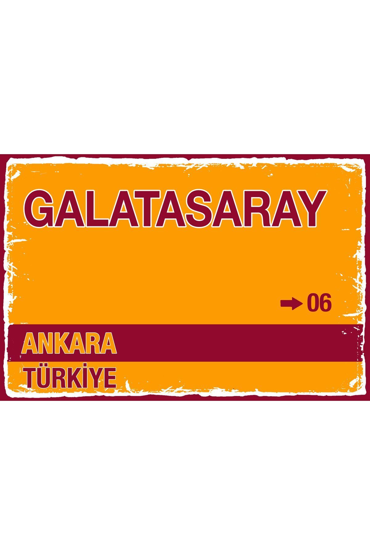Galata Sokak Tabelası Ankara Retro, Ahşap, Poster, Tablo, Dekor