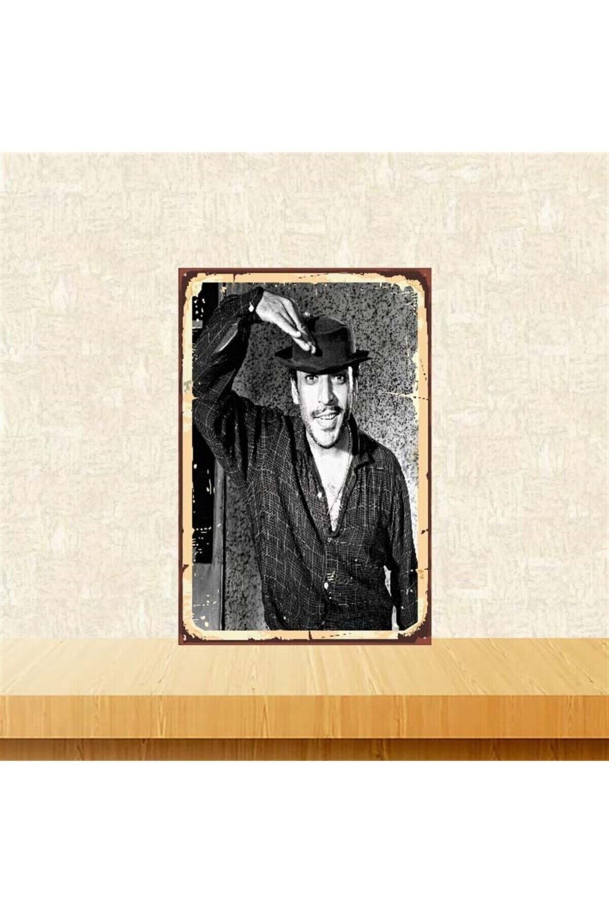 Sadri Alışık 20-30 cm Retro Ahşap Poster Tkfx3903