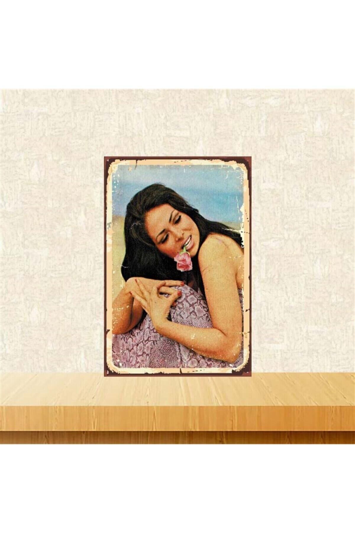 Türkan Şoray Retro Ahşap Poster Tkfx3917 20x30 cm