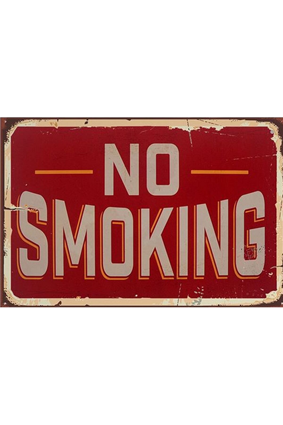 No Smoking - Retro Ahşap Poster
